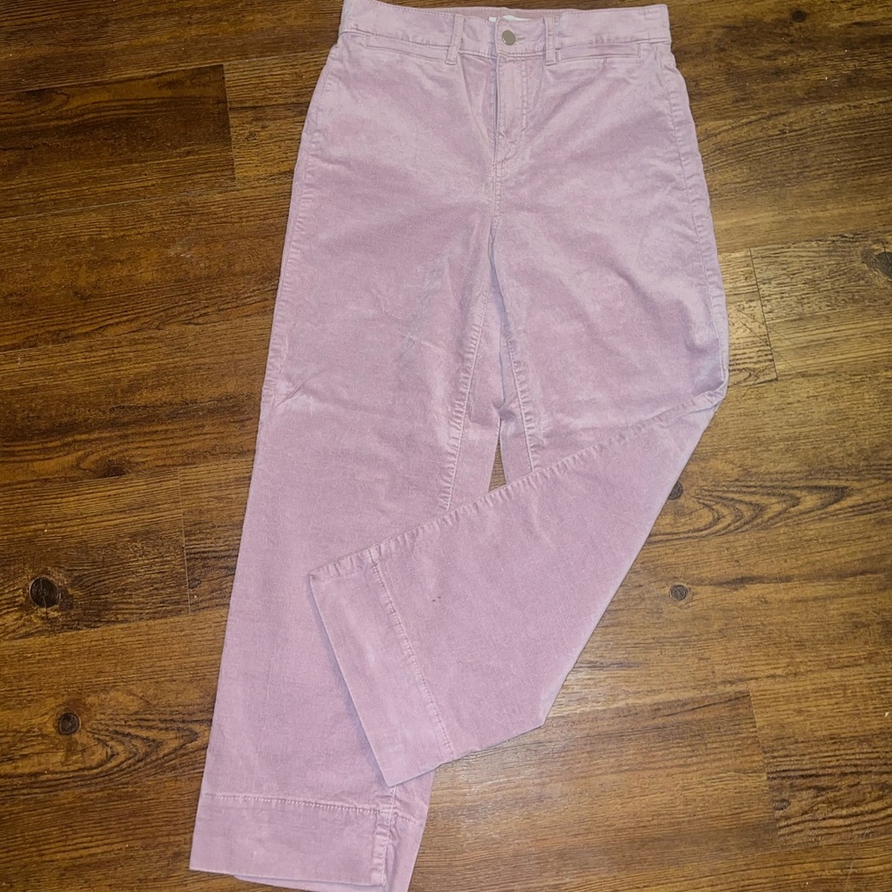 LOFT Blush Pink Velvety Soft Wide Straight Leg Trouser Pants Size 28/6